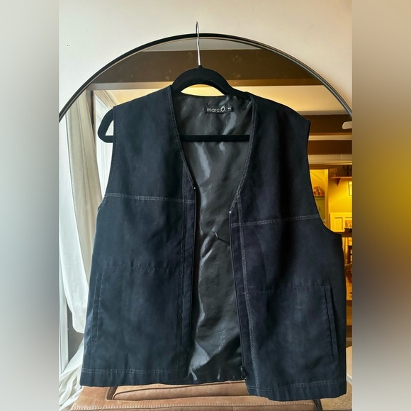 VINTAGE | faux suede black vest | size medium - Picture 4 of 6
